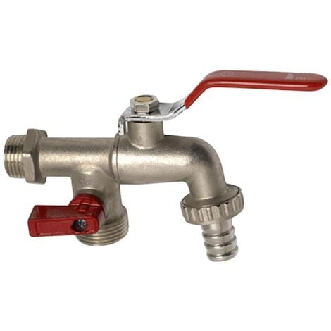 SATURNIA grifo jardín esfera doble manguera 1/2 x 3/4 x 3/4 vertical