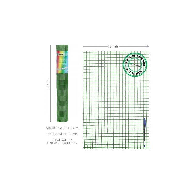 

Malla electrosoldada plastificada corral 13x13 altura 60 cm rollo 10 metros