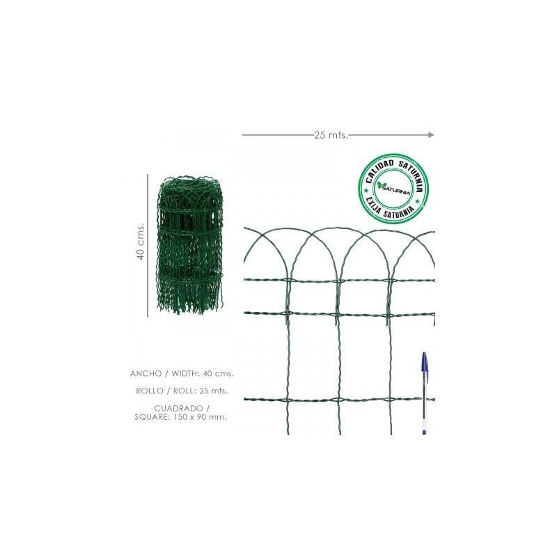 

Malla electrosoldada plastificada residence altura 40 cm rollo 25 metros