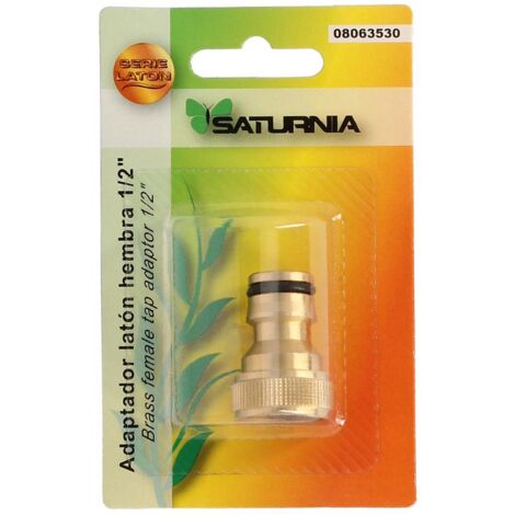 SATURNIA Messing-Schlauchadapter 1/2" Innengewinde, Gewindebohreradapter, Gewindebohreranschluss an Schnellkupplung