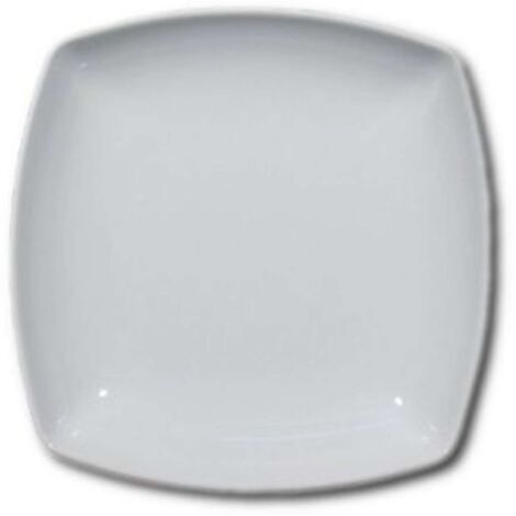 Saturnia Piatto Fondo Quadro L 21 Cm H 4,5 Cm Diag. 24,5 Cm Porcellana Tokio Bianco