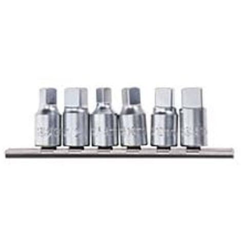 Satz 6 Steckschlüssel für Ölstopfen 8-14mm 3/8'' 1/2"