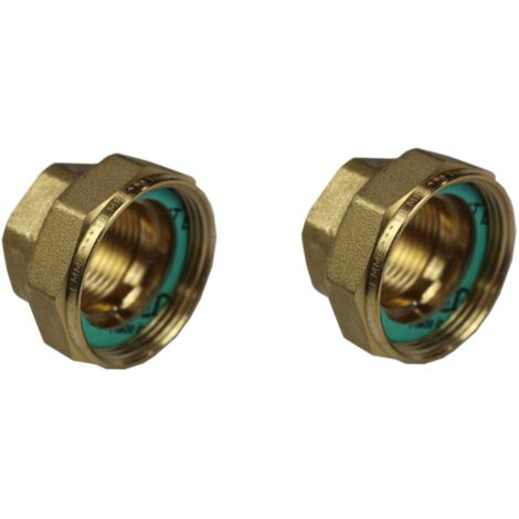 Satz - Messing Überwurfmuttern 1 " IG x 1 1/2 " IG mit Klingersil
