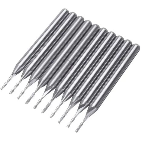 Satz mit 10 1/8-Zoll-Hartmetall-Fräsern für CNC-Maschinen – Spiralfräser, präzise, langlebig & für verschiedene Materialien