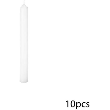 Satz mit 10 Kerzenstiften - weiß - 74g