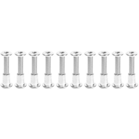 Satz mit 10 M6 x 30 mm vernickelten Sechskantmuttern aus Stahl für robuste Befestigung
