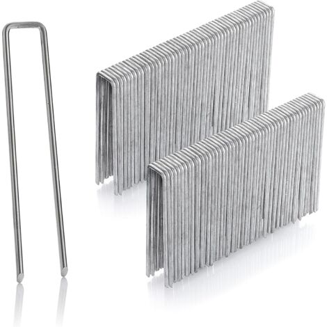 Satz mit 100 Befestigungspfählen aus Stahl 3 mm, 150 mm lang, 40 mm breit