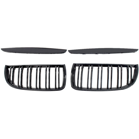 Satz mit 2 glänzend schwarzen Frontstoßstangengittern für BMW E90 4-Türer (2005–2008), sportlicher Stil
