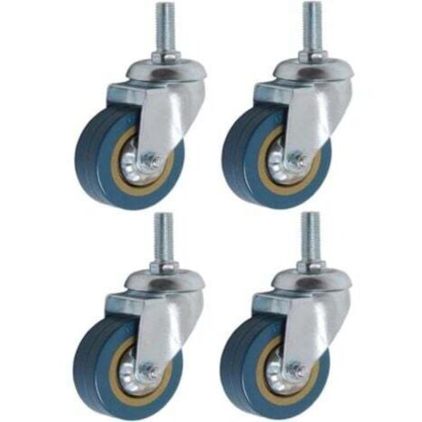 Satz mit 4 360°-Möbelrollen, 75 mm, M10, Schwerlast-Lenkrollen