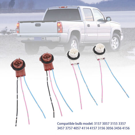 Satz mit 4 DC12-24V 3156/3157 Rücklichtfassungen für Chevrolet Silverado 1999-2007