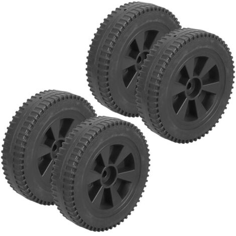 Satz mit 4 Ersatzrädern für Gasgrillwagen aus schwarzem HDPE