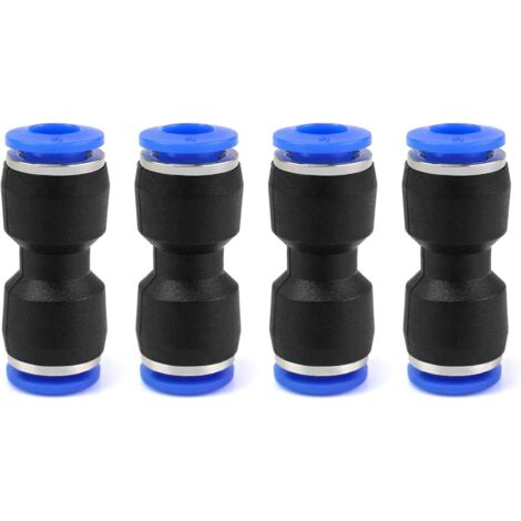 Satz mit 4 geraden 6-mm-Pneumatikverschraubungen, Anschlüsse für Luft und Wasser, Zubehör für Kompressor und Rohrleitungen