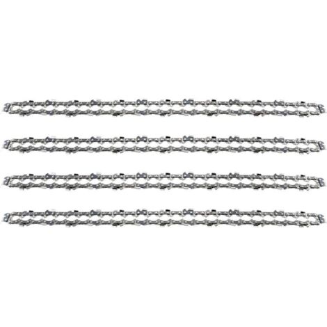 Satz mit 4 Kettensägenketten für 45 cm (18 Zoll) Führungsschienen, 1,3 mm Durchmesser, 64 Treibglieder, kompatibel mit Stihl, Dolmar, Husqvarna, Einhell, Bosch, Makita und anderen.