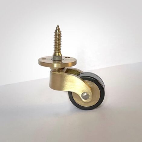 Satz mit 4 massiven Messing-Lenkrollen (360°), Antik-Stil, 25 mm, mit Schrauben, Tragfähigkeit 150 kg