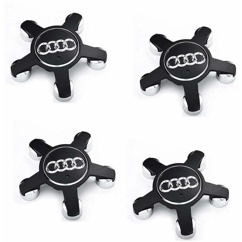 Image of Satz mit 4 Radkappen-Emblemen 4f0601165 N, für 135-mm-Radkappen für Audi (Schwarz)