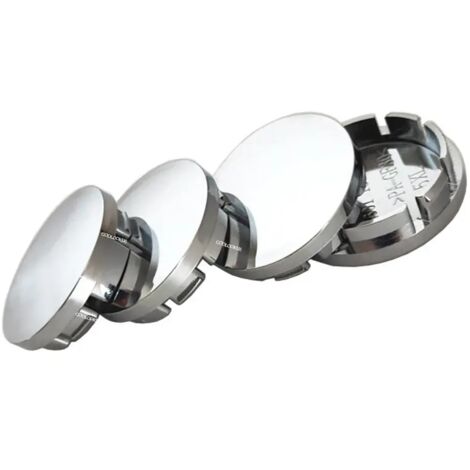 Satz mit 4 universellen 56-mm-ABS-Radnabenkappen für Autoreifen – Farbe: Silber