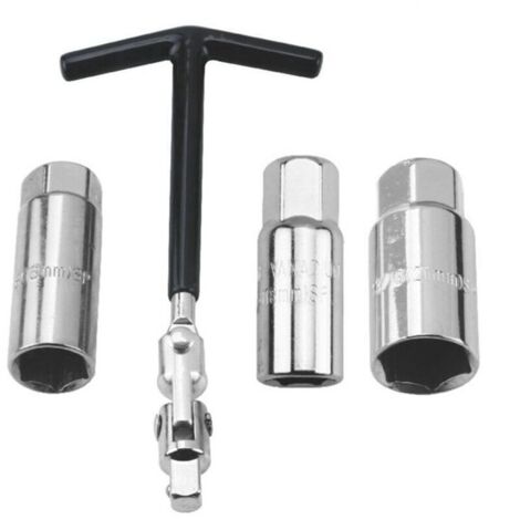 Satz mit 4 Zündkerzenschlüsseln (16/18/21 mm), universeller Zündkerzenschlüssel für Autos und Motorräder, Zündkerzenauszieher, Zündkerzenschlüssel-Set