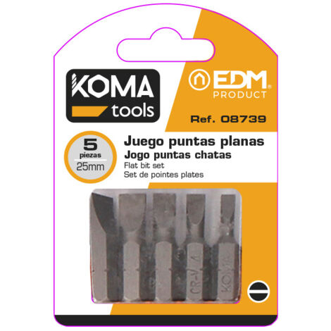 Satz mit 5 Bits KOMA - Flach - 25mm - 08739