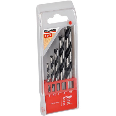 Satz mit 5 Holzbohrern 4-5-8-9 mm krt012301 kreator