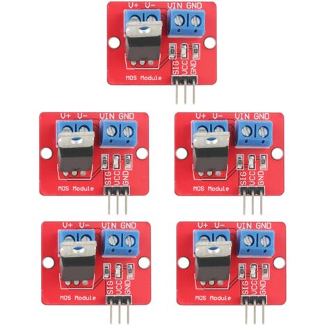 Satz mit 5 MOSFET-Steuermodulen, 3,3 V/5 V, PWM-Ausgang, 0–24 V Ausgangsspannung
