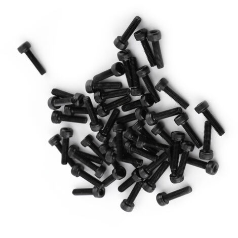 Satz mit 50 schwarzen M3-Innensechskantschrauben (M312mm, durchgehendes Gewinde)