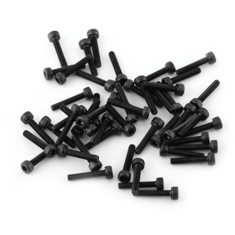 Satz mit 50 schwarzen M3-Innensechskantschrauben (M316 mm, durchgehendes Gewinde)