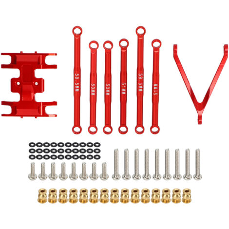 Satz mit 6 leichten Spurstangenköpfen aus Aluminiumlegierung für Axial SCX24 – Exquisites Design – Rot