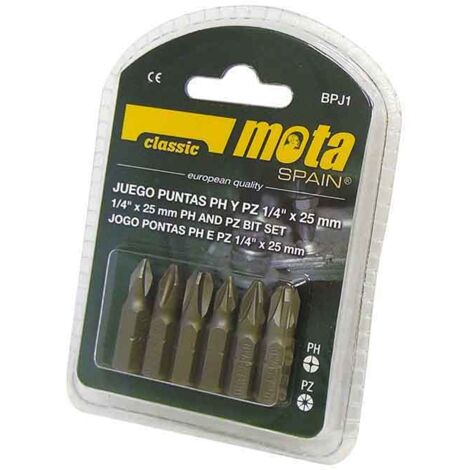 Satz mit 6 PH-Bits 1-2-3 Stück 1-2-3 x 25 mm bpj1 MOTA