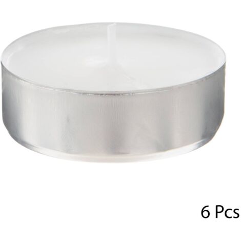 Satz mit 6 Teelichtern - weiß - 40g