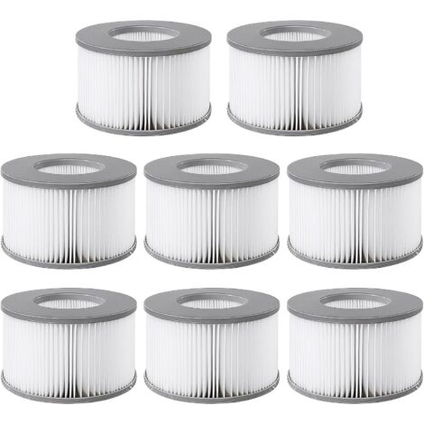 Satz mit 8 Filtern für aufblasbare MSPA-Spas. Durchmesser 107 cm – 8 Ersatzfilter für aufblasbare MSPA-Spas.