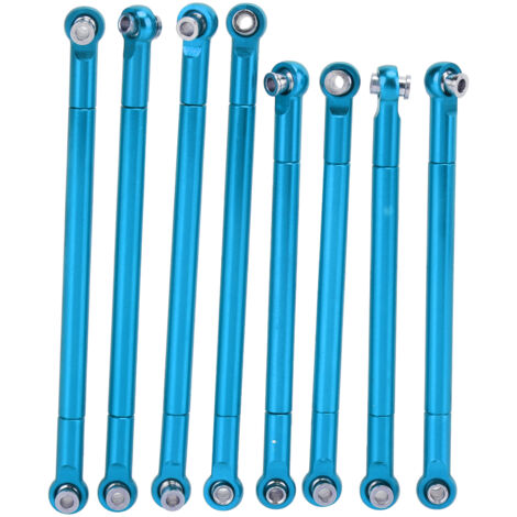 Satz mit 8 kompletten Metall-Lenkstangen für RC-Cars, kompatibel mit der MN86-Serie, Modell-Upgrade, blaue Farbe.