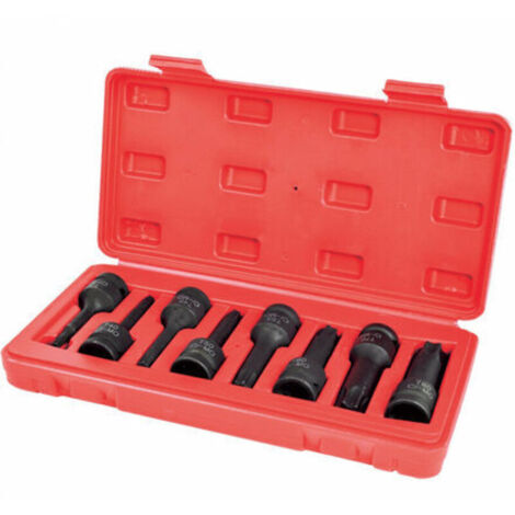 Satz mit 8 TORX-Schlagschraubnüssen – 1/2" (12,5 mm) einteilige lange Torx-Nüsse
