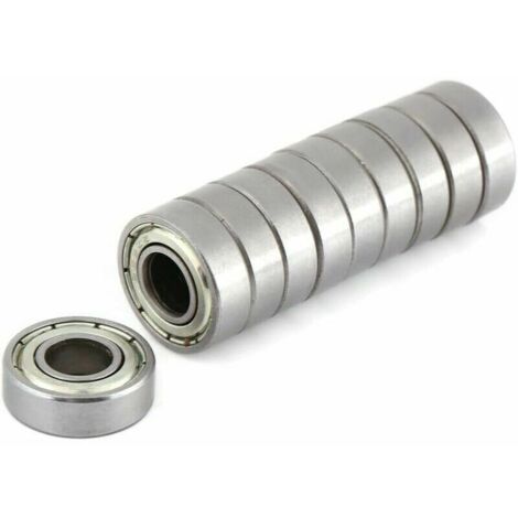 Satz von 10 Mini-Hitzebeständigen Kugellagern mit Flansch, abgedichtet, aus robustem Stahl, Abmessungen 698ZZ 8x19x6mm.