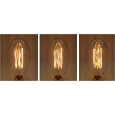 Satz von 3 Vintage Glühbirne Edison E27 BT75  2