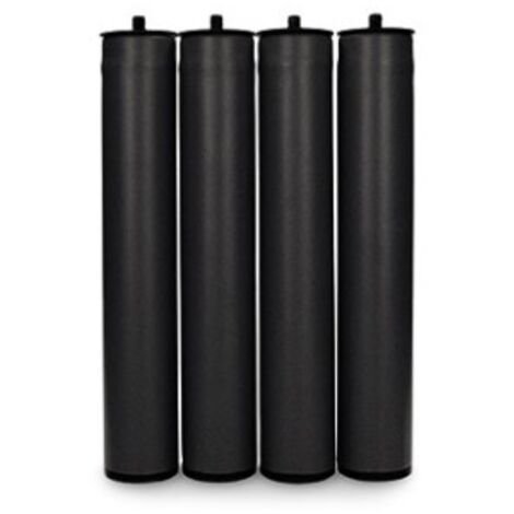 Satz von 4 Kanapeefüßen pt26 ø50x275mm ohne Rolle, schwarz 96406 micel