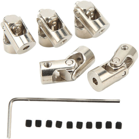 Satz von 5 Universalgelenkwellenverschraubungen 3 mm aus hochfestem Stahl, 2-teilig, für ferngesteuerte Autos oder Boote.