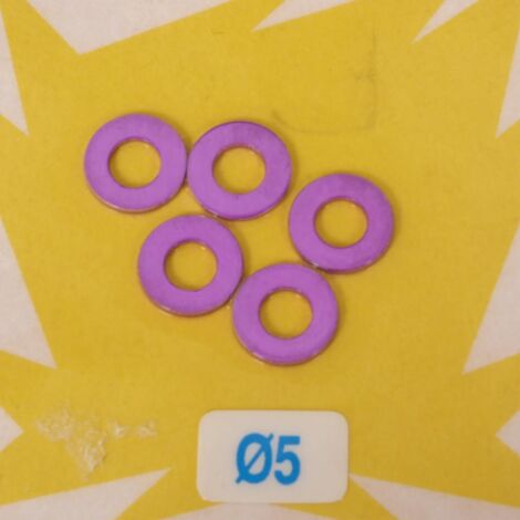 Satz von 5 Unterlegscheiben ermax eloxiert violett Durchmesser