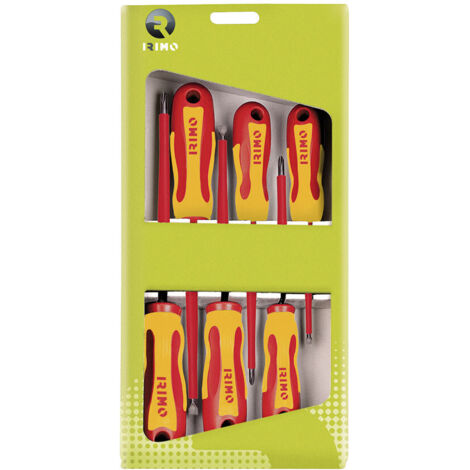 Satz von 6 Schraubendrehern 1000v 4 Flach, 2ph Karton 459v-6-c irimo