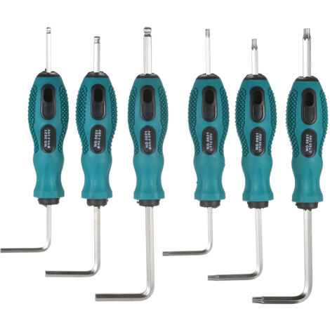 Satz von Inbus-, Torx- und Sechskantschlüsseln mit langen Armen und Kugelköpfen aus industrietauglichem Chrom-Vanadium-Stahl, mit TPU-Griff für hervorragenden Halt.