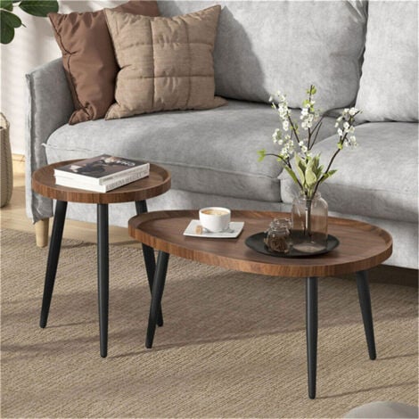 Satztisch 2er Set Holz Couchtisch Beistelltisch Wohnzimmertisch Sofatisch Kaffeetisch