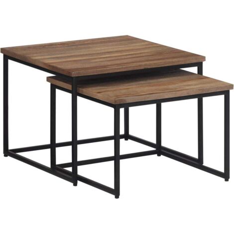 Satztische 2 Stk. Massivholz Teak vidaXL