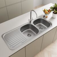 Sauber Inset Stainless Steel Sink - 2 Bowl