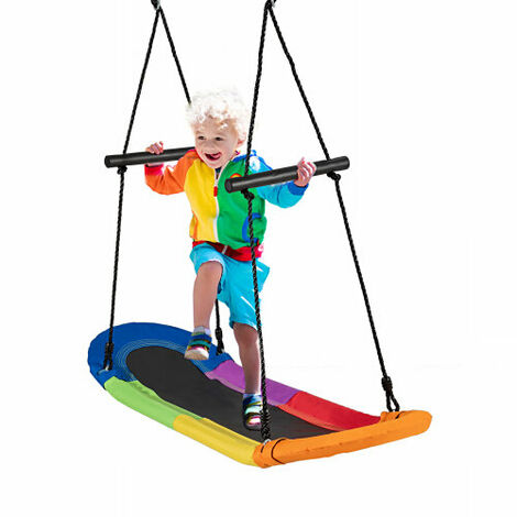 Saucer Tree swing w/ Soft Padded Kid and Adult Oval Platform Swing Mat