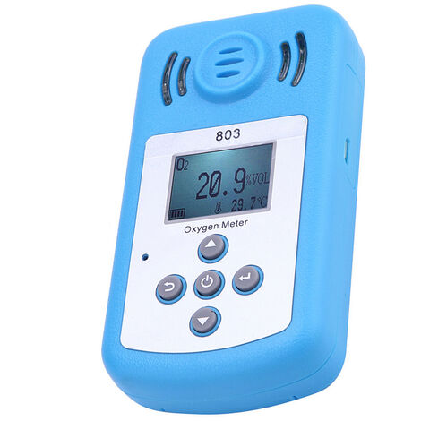 Sauerstoffmessgerät Tragbarer Sauerstoff(O2)-Konzentrationsdetektor mit LCD-Display und Ton-Licht-Alarm,Blau