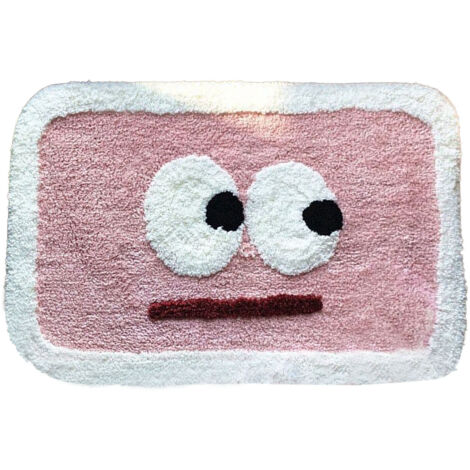 Saugfähige Badezimmer-Fußmatte für den Innenbereich, rosa Augenmuster, 40 x 60 cm