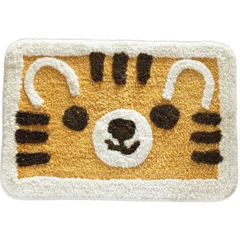 Saugfähige Badezimmermatte für den Innenbereich, gelbes Tigermuster, 40 x 60 cm, rutschfest