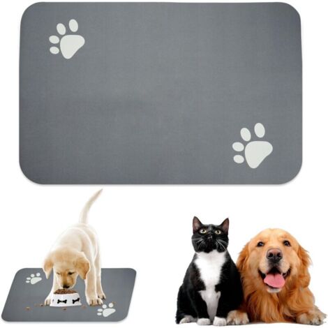 Saugfähige Katzennapfmatte, 40 x 60 cm, rutschfeste Hundenapfmatte, waschbare Katzenfuttermatte, Kieselgur-Hundenapfmatte, leicht zu reinigende Katzennapfmatte