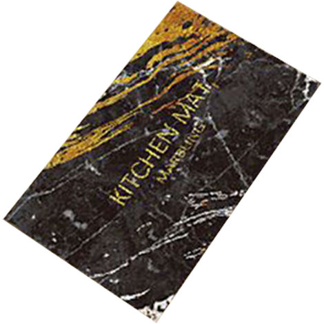 Saugfähiger Küchenteppich, weiche Diatomeenschlamm-Bodenmatte für den Einsatz vor der Spüle, rutschfest, Schwarzer Goldmarmor 40*60