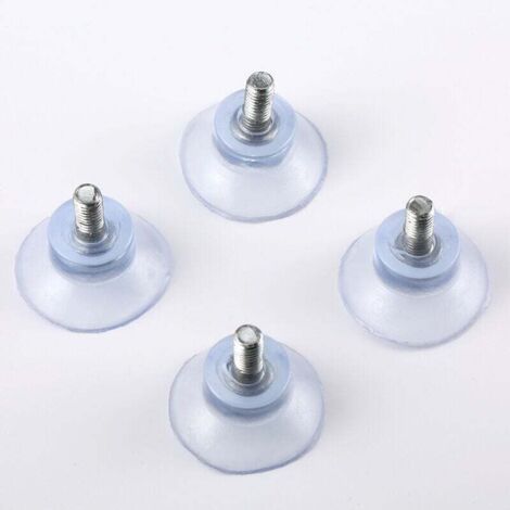 Saugnäpfe Ø 32 mm mit 6-mm-Gewinde und transparenten Muttern