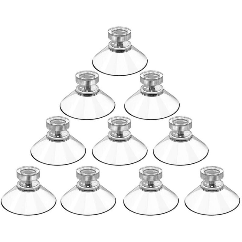 Image of Saugnapf Ø 40 mm, 10 Stück Saugnäpfe M5-Gewinde Edelstahl, Saugnäpfe mit Rändelmutter klar，